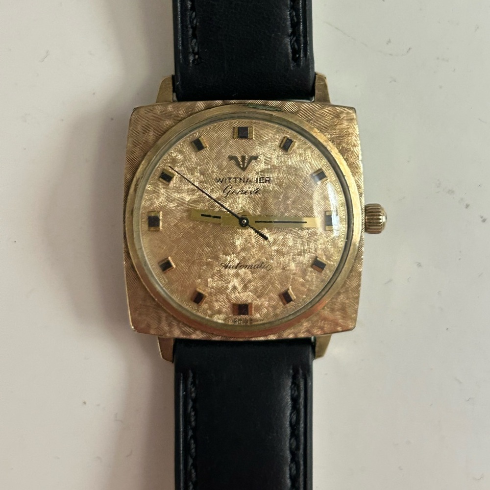 Vintage Men’s Wittnauer Automatic Dress Watch 10kt RGP  Art Deco Winds And Runs